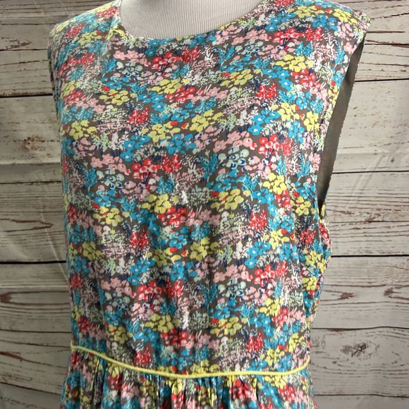 Matilda Jane Hello Lovely Rainbow Floral Flare Dress 14 Round Neck Lace Zipper - Picture 4 of 9